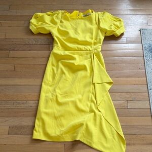 Badgley Mischka Asymmetrical Yellow Dress